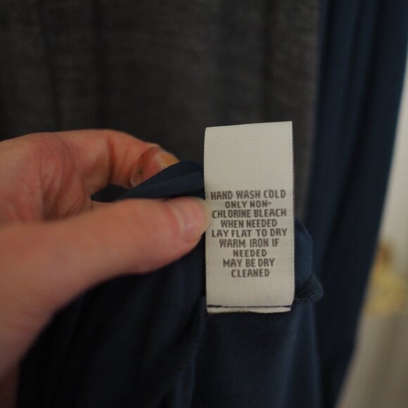 Soft Surroundings Maxi Blue and Gray Long Sleeve Dress Extra Small Petite - Picture 9 of 12